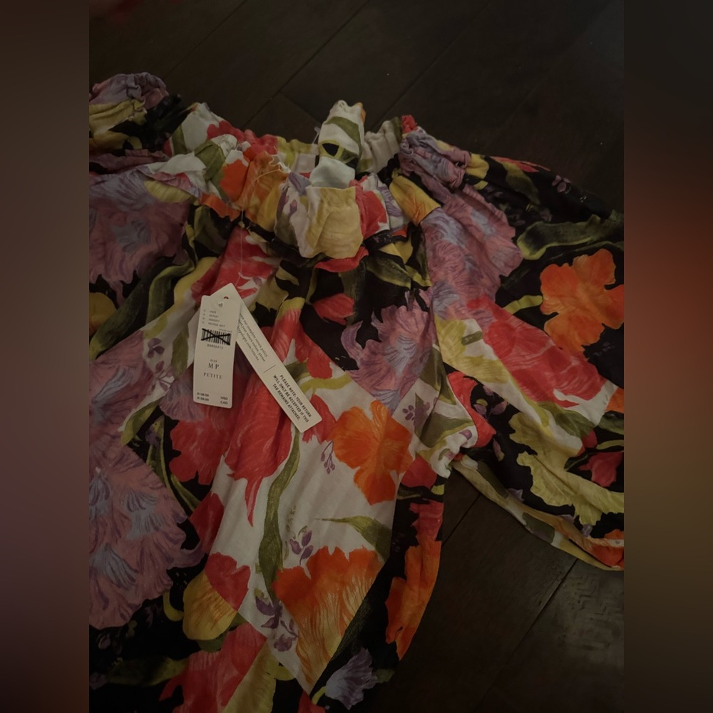 NWT Anthropologie Yukiko Noritake One-Shoulder Mini Dress Women's Floral - Picture 9 of 10